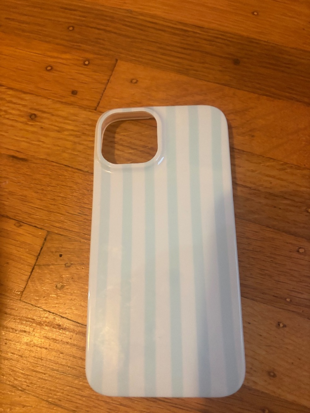 Multi-Tone Light Blue & White Striped iPhone 13/14  Case - Slim Matte Finish